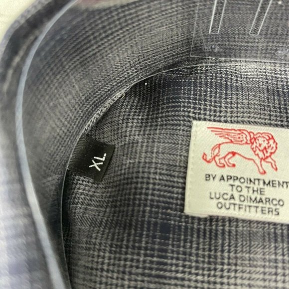 Luxury Byron British Style Italian Gray Cotton 2 Ply Casual Button XL NWT $198 - Picture 2 of 4